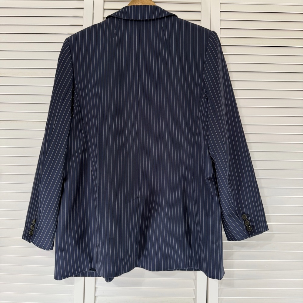 Banana Republic Navy Pinstripe Blazer NWT Size 18 - Picture 2 of 9